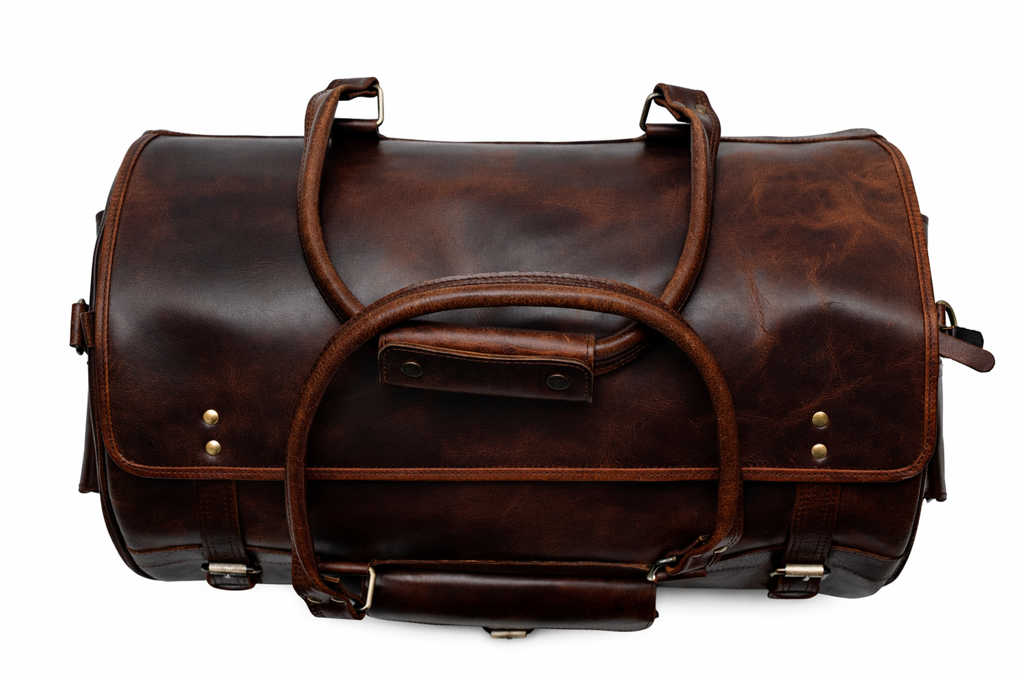 Vintage Brown Leather Duffel Bag