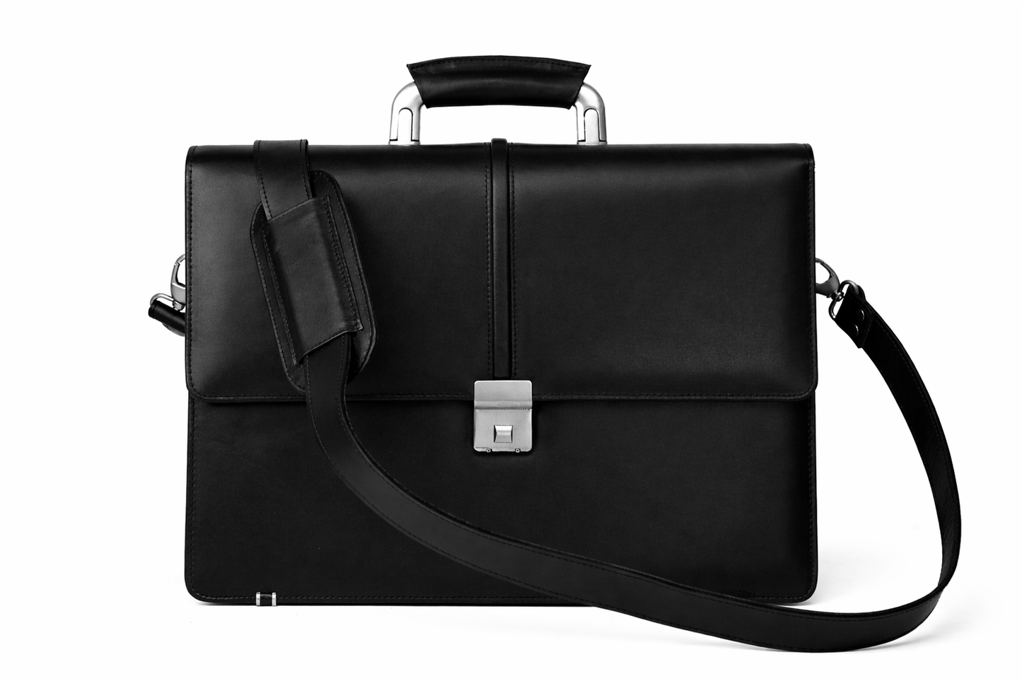 Black Leather Executive Diplomat Bag