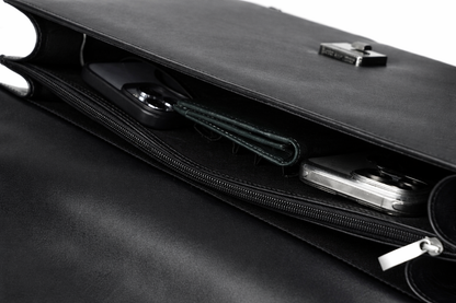 Black Leather Executive Diplomat Bag