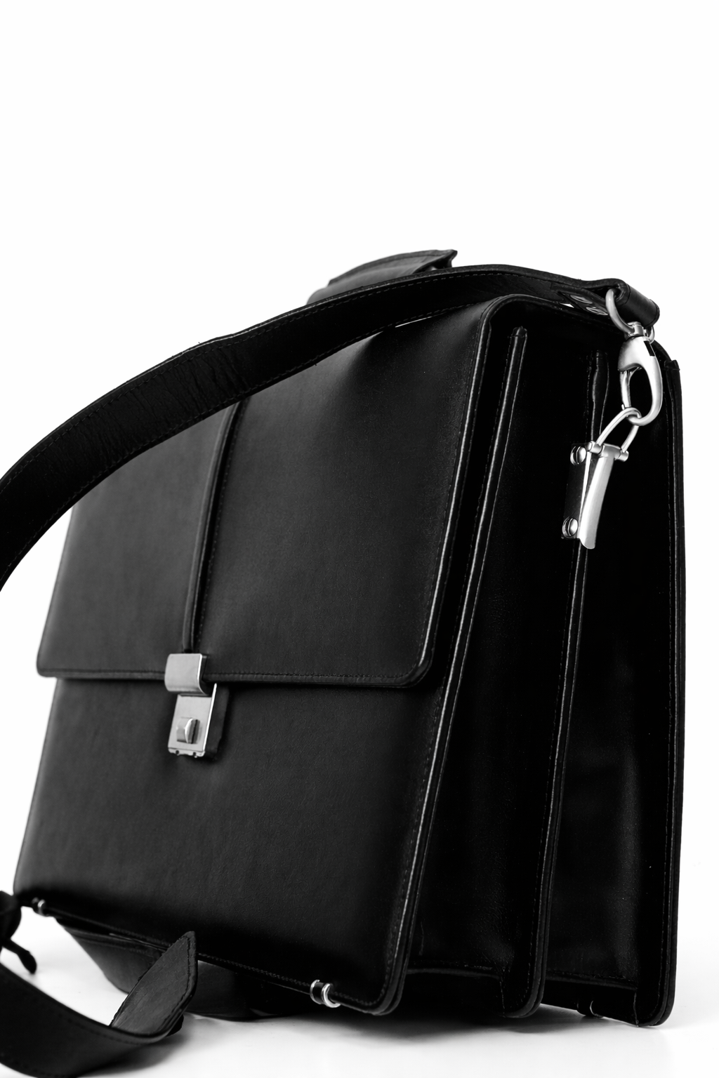 Black Leather Executive Diplomat Bag