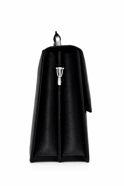 Black Leather Executive Diplomat Bag