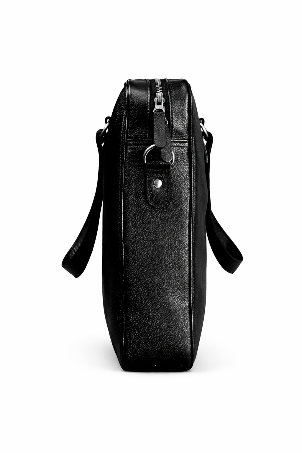 Black Leather Multi-Pocket Briefcase